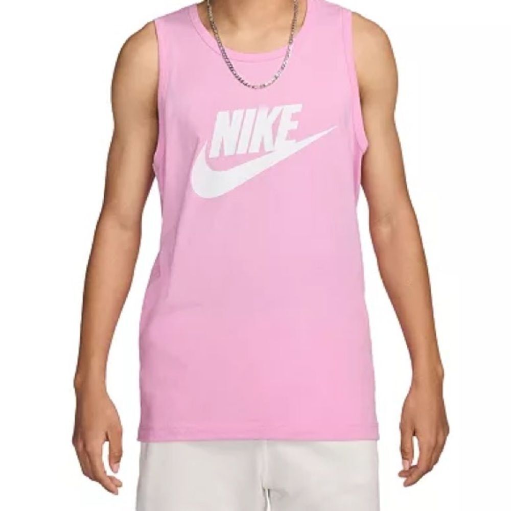 Nike Men's Sportswear Logo Tank Top in pink Size Medium NWT